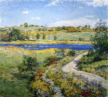  Willard Oil Painting - Autumn Roadside scenery Willard Leroy Metcalf